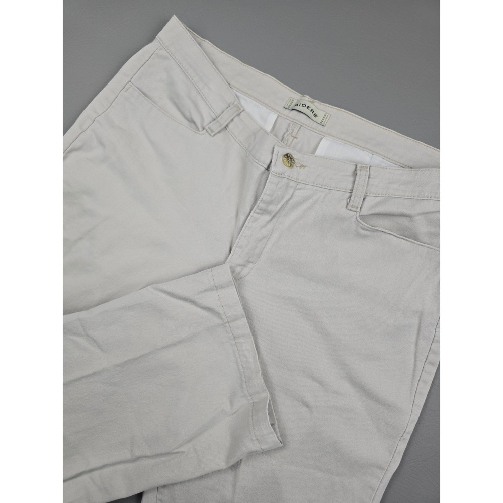 Riders by Lee Womens Beige Straight Leg Stretch Twill Pants Size 14M W364518